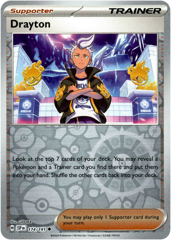 Karta Pokémon - Surging Sparks - 174/191 - Drayton (Reverse Holo)