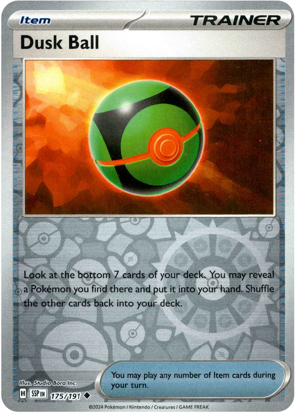Karta Pokémon - Surging Sparks - 175/191 - Dusk Ball (Reverse Holo)