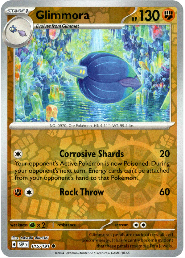 Karta Pokémon - Surging Sparks - 115/191 - Glimmora (Reverse Holo)