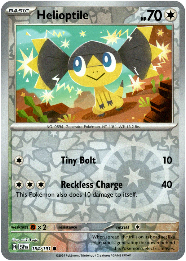 Karta Pokémon - Surging Sparks - 154/191 - Helioptile (Reverse Holo)