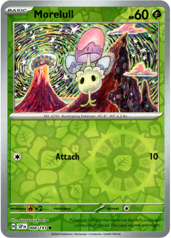 Karta Pokémon - Surging Sparks - 008/191 - Morelull (Reverse Holo)