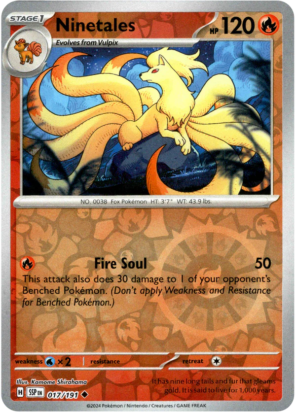 Karta Pokémon - Surging Sparks - 017/191 - Ninetales (Reverse Holo)