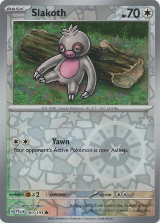 Karta Pokémon - Paldea Evolved - 160/193 - Slakoth (Reverse Holo)