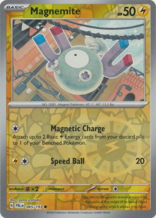Karta Pokémon - Paldea Evolved - 065/193 - Magnemite (Reverse Holo)