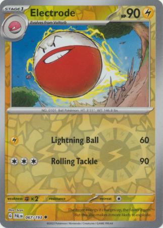 Karta Pokémon - Paldea Evolved - 067/193 - Electrode (Reverse Holo)