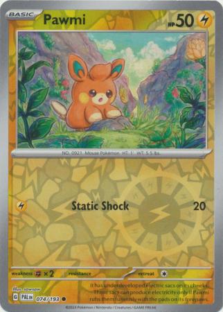Karta Pokémon - Paldea Evolved - 074/193 - Pawmi (Reverse Holo)