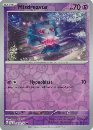 Karta Pokémon - Paldea Evolved - 087/193 - Misdreavus (Reverse Holo)