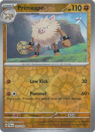 Karta Pokémon - Paldea Evolved - 107/193 - Primeape (Reverse Holo)