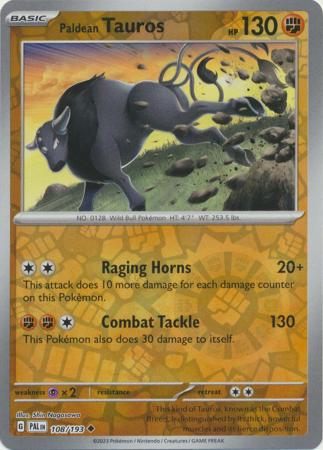 Karta Pokémon - Paldea Evolved - 108/193 - Paldean Tauros (Reverse Holo)