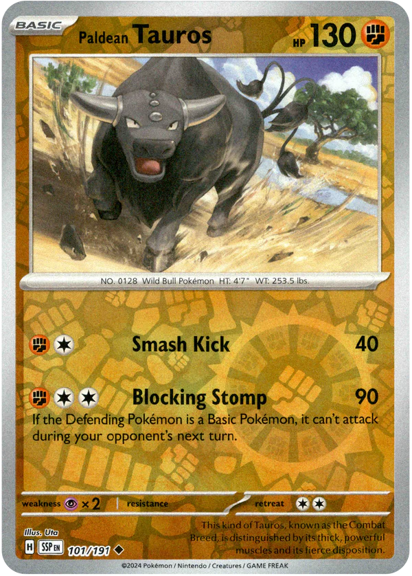 Karta Pokémon - Surging Sparks - 101/191 - Paldean Tauros (Reverse Holo)