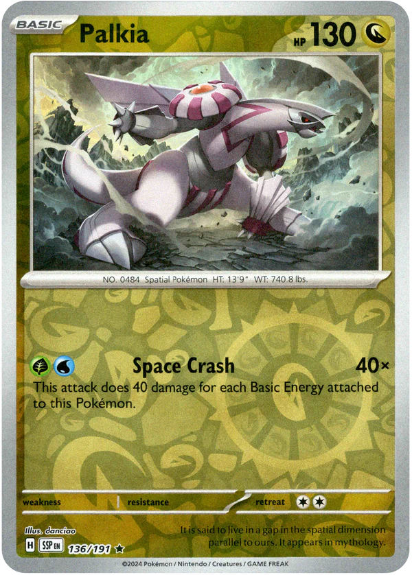 Karta Pokémon - Surging Sparks - 136/191 - Palkia (Reverse Holo)