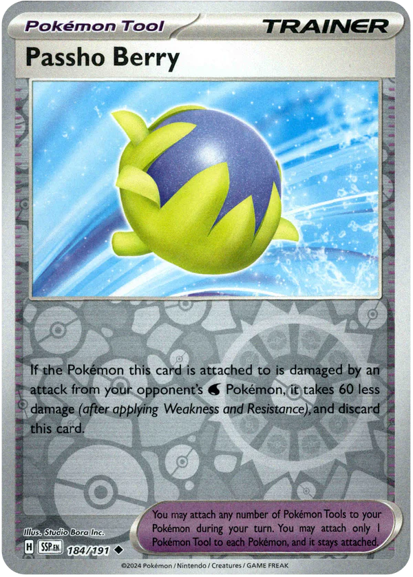 Karta Pokémon - Surging Sparks - 184/191 - Passho Berry (Reverse Holo)