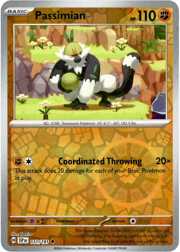 Karta Pokémon - Surging Sparks - 111/191 - Passimian (Reverse Holo)