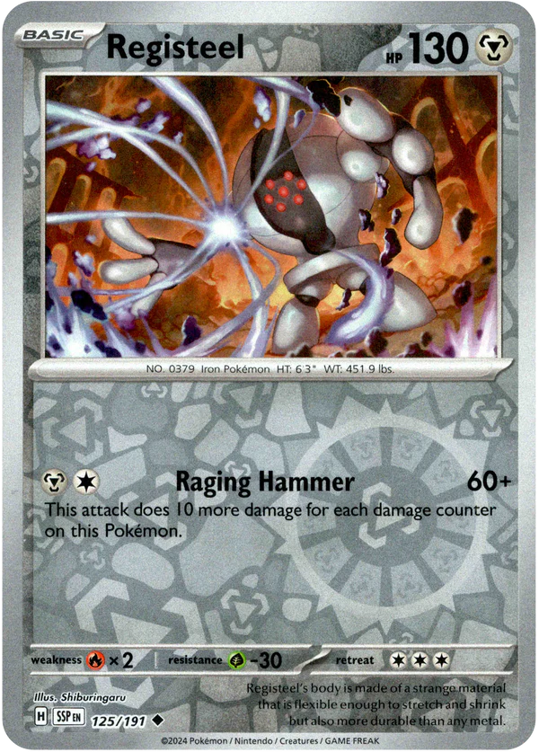 Karta Pokémon - Surging Sparks - 125/191 - Registeel (Reverse Holo)