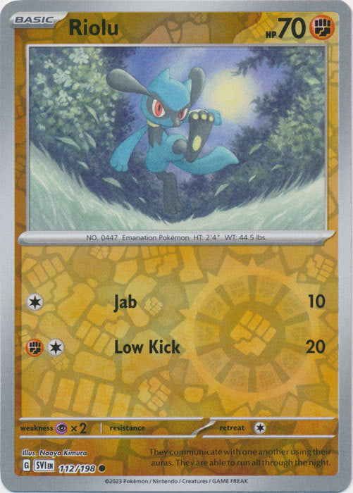 Karta Pokémon - Scarlet & Violet - 112/198 - Riolu (Reverse Holo)