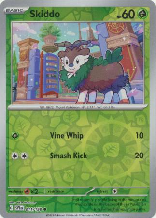 Karta Pokémon - Scarlet & Violet - 011/198 - Skiddo (Reverse Holo)
