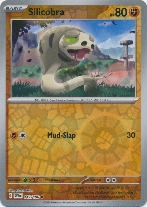 Karta Pokémon - Scarlet & Violet - 119/198 - Silicobra (Reverse Holo)