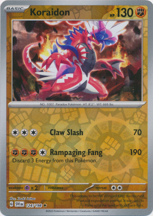 Karta Pokémon - Scarlet & Violet - 124/198 - Koraidon (Reverse Holo)