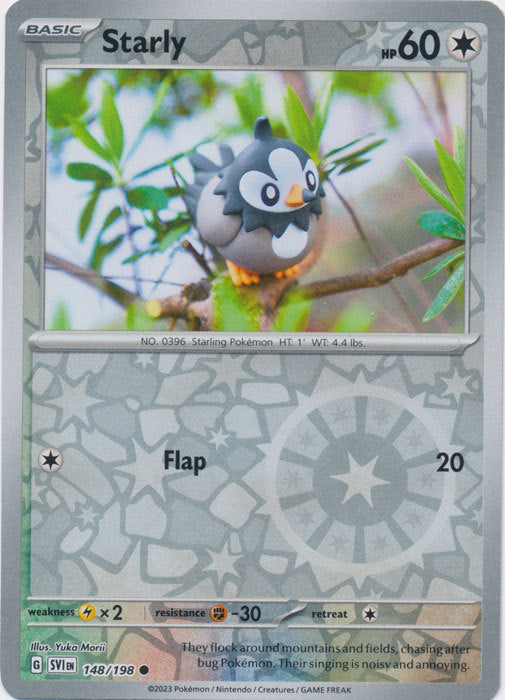 Karta Pokémon - Scarlet & Violet - 148/198 - Starly (Reverse Holo)