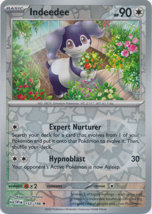 Karta Pokémon - Scarlet & Violet - 153/198 - Indeedee (Reverse Holo)