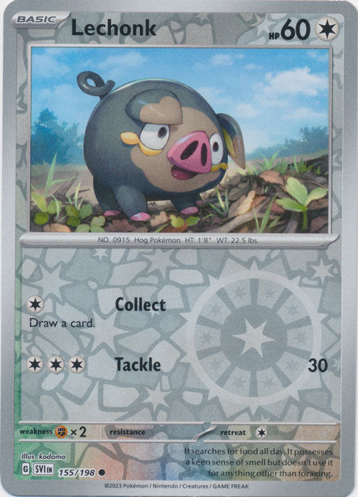 Karta Pokémon - Scarlet & Violet - 155/198 - Lechonk (Reverse Holo)
