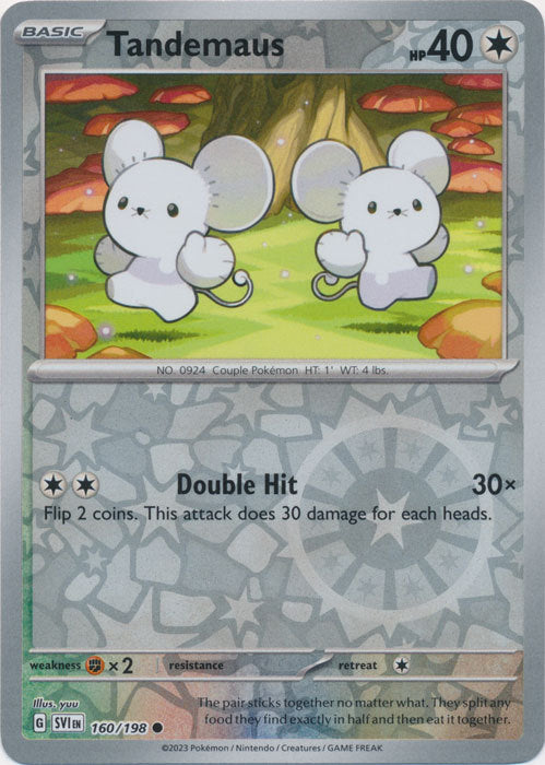 Karta Pokémon - Scarlet & Violet - 160/198 - Tandemaus (Reverse Holo)
