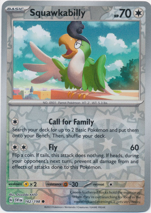 Karta Pokémon - Scarlet & Violet - 162/198 - Squawkabilly (Reverse Holo)