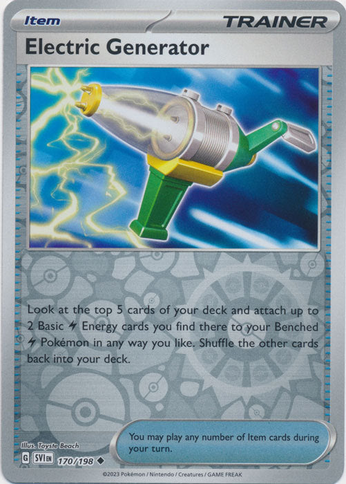 Karta Pokémon - Scarlet & Violet - 170/198 - Electric Generator (Reverse Holo)