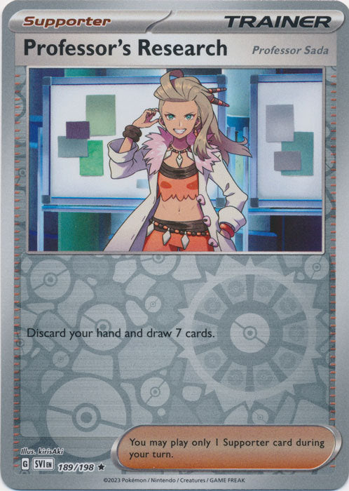 Karta Pokémon - Scarlet & Violet - 189/198 - Professor's Research (Professor Sada) (Reverse Holo)