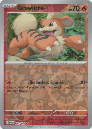 Karta Pokémon - Scarlet & Violet - 030/198 - Growlithe (Reverse Holo)