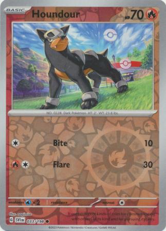 Karta Pokémon - Scarlet & Violet - 033/198 - Houndour (Reverse Holo)