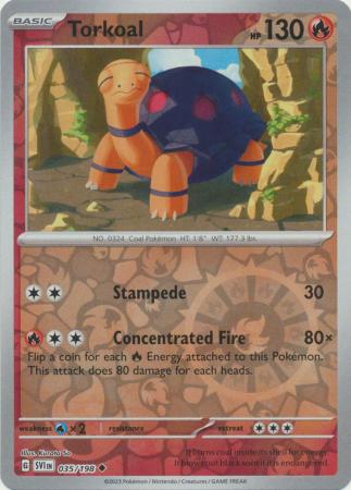 Karta Pokémon - Scarlet & Violet - 035/198 - Torkoal (Reverse Holo)