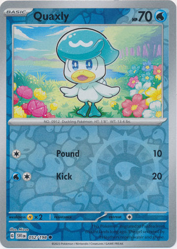 Karta Pokémon - Scarlet & Violet - 052/198 - Quaxly (Reverse Holo)