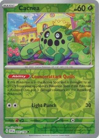 Karta Pokémon - Scarlet & Violet - 005/198 - Cacnea (Reverse Holo)