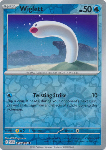 Karta Pokémon - Scarlet & Violet - 055/198 - Wiglett (Reverse Holo)