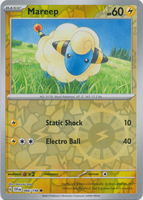 Karta Pokémon - Scarlet & Violet - 066/198 - Mareep (Reverse Holo)