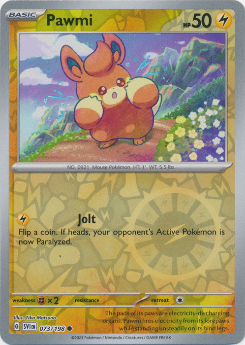 Karta Pokémon - Scarlet & Violet - 073/198 - Pawmi (Reverse Holo)