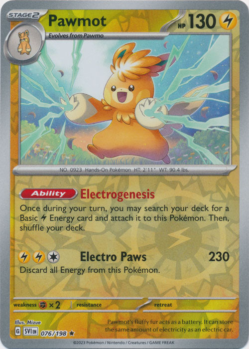 Karta Pokémon - Scarlet & Violet - 076/198 - Pawmot (Reverse Holo)