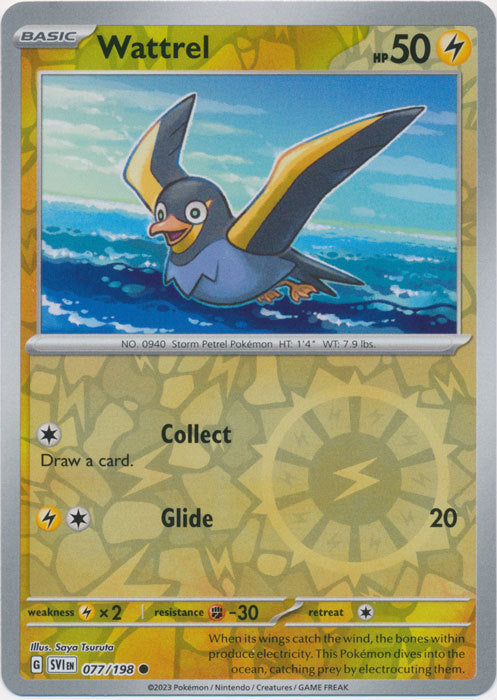 Karta Pokémon - Scarlet & Violet - 077/198 - Wattrel (Reverse Holo)