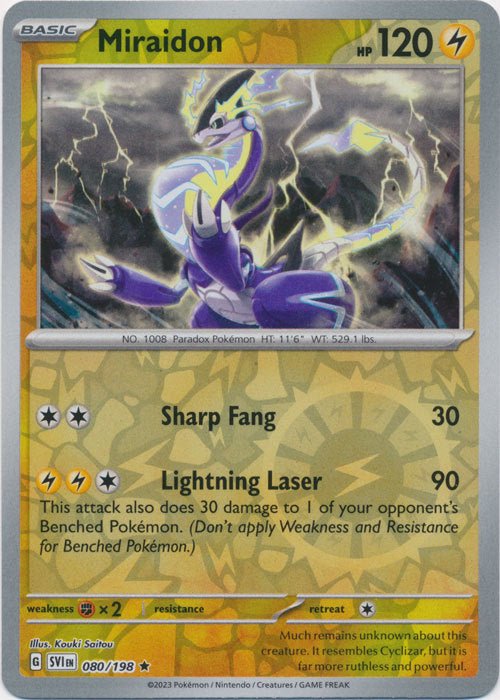 Karta Pokémon - Scarlet & Violet - 080/198 - Miraidon (Reverse Holo)