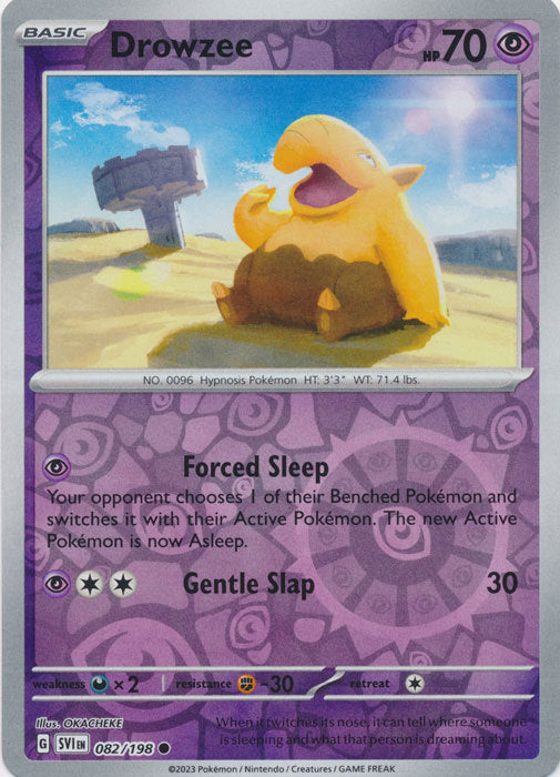 Karta Pokémon - Scarlet & Violet - 082/198 - Drowzee (Reverse Holo)