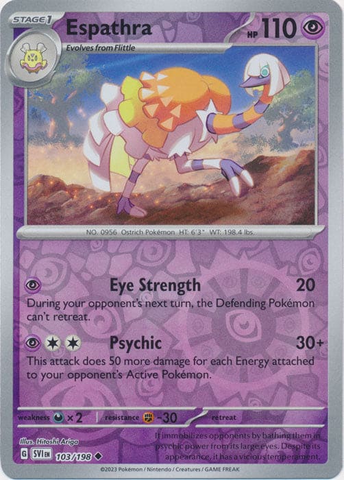 Karta Pokémon - Scarlet & Violet - 103/198 - Espathra (Reverse Holo)