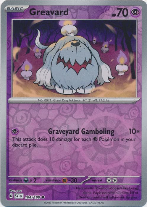 Karta Pokémon - Scarlet & Violet - 104/198 - Greavard (Reverse Holo)