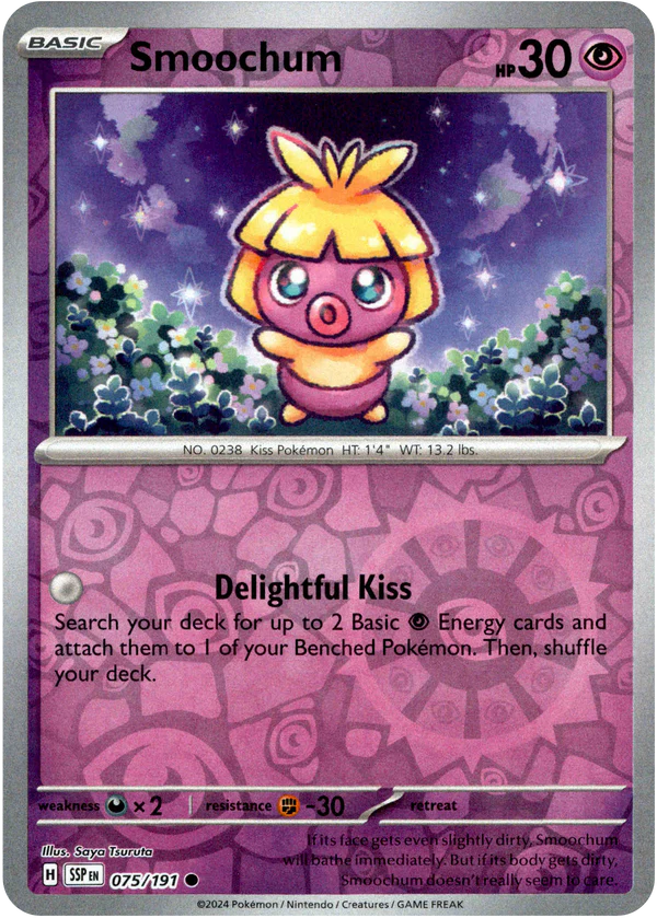 Karta Pokémon - Surging Sparks - 075/191 - Smoochum (Reverse Holo)