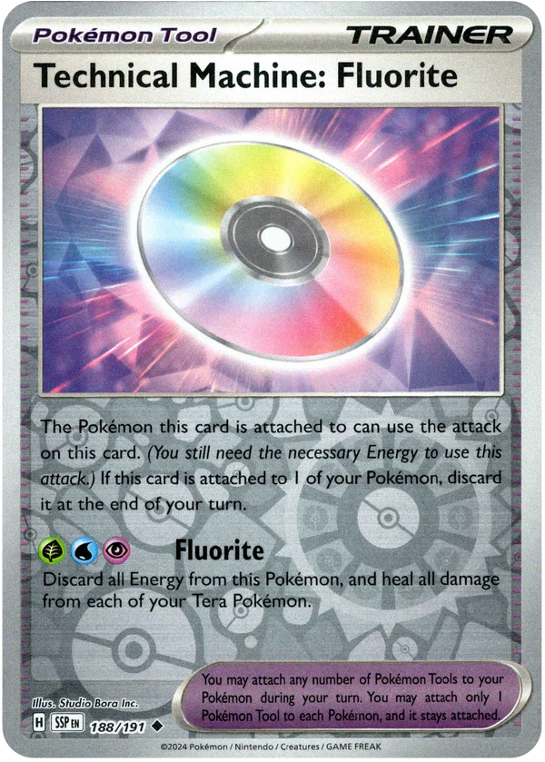 Karta Pokémon - Surging Sparks - 188/191 - Technical Machine: Fluorite (Reverse Holo)