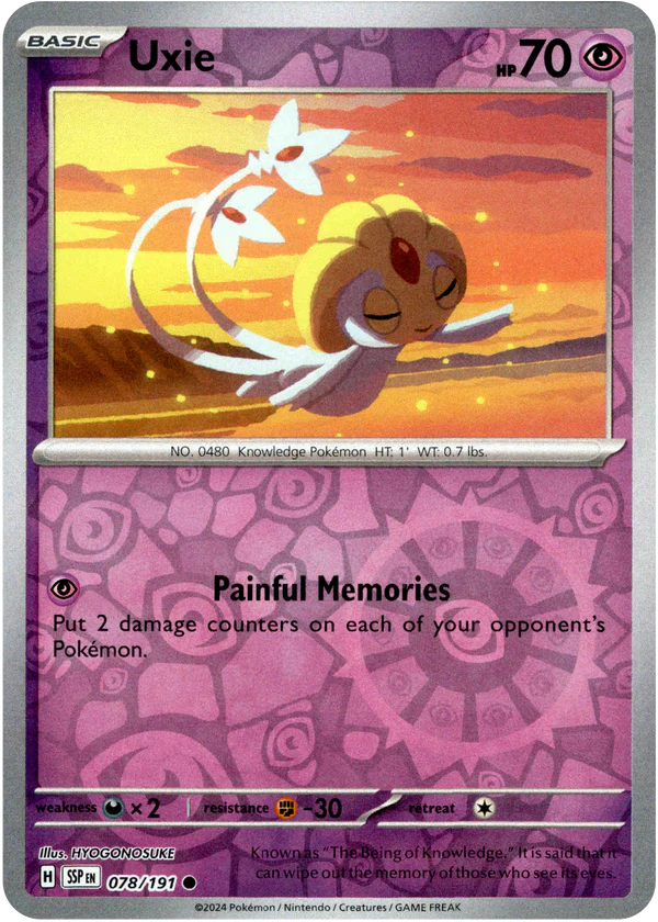 Karta Pokémon - Surging Sparks - 078/191 - Uxie (Reverse Holo)