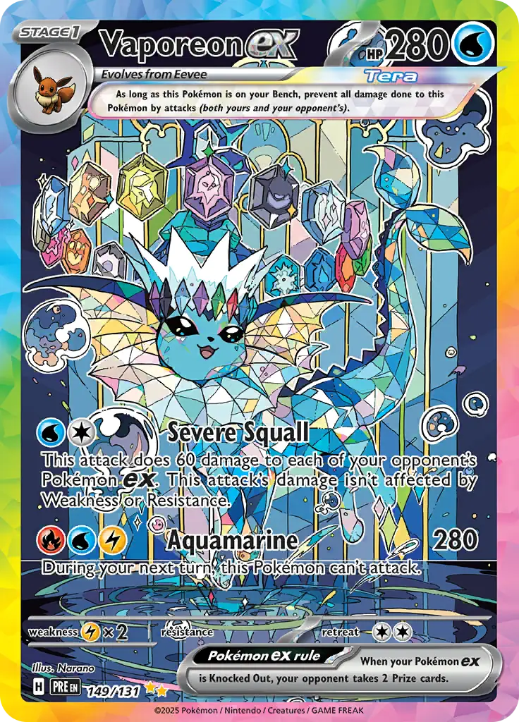 Prismatic Evolutions - 149/131 - Vaporeon ex