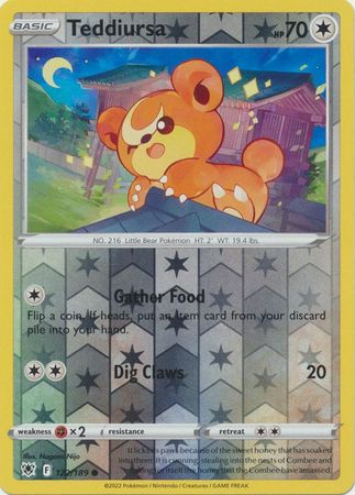 Karta Pokémon - Astral Radiance - 122/189 - Teddiursa (Reverse Holo)