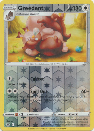 Karta Pokémon - Lost Origin - 151/196 - Greedent (Reverse Holo)