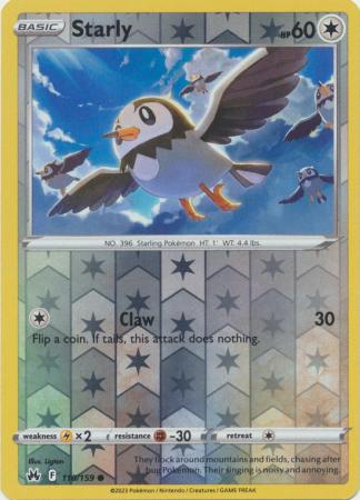 Karta Pokémon - Crown Zenith - 110/159 - Starly (Reverse Holo)